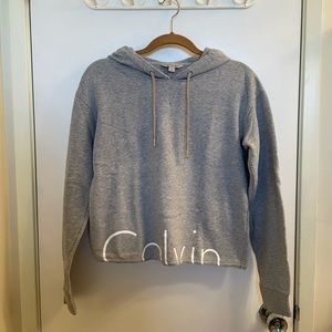 Calvin Klein gray cropped hoodie